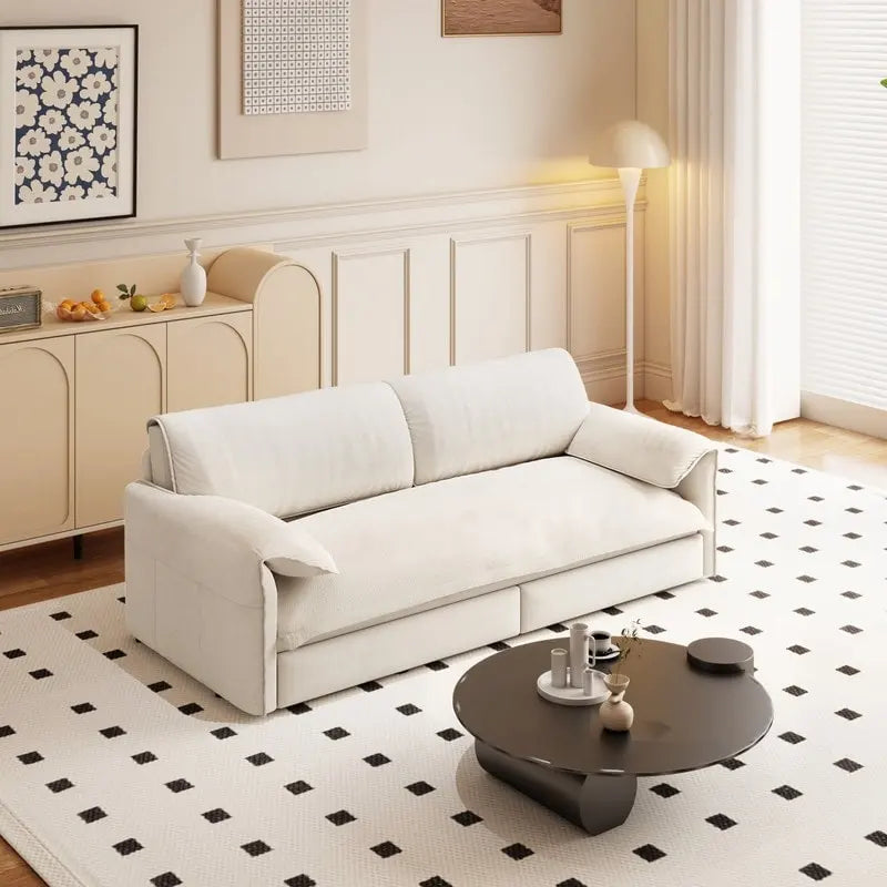 66 Queen Pull Out Sofa Bed, 3-in-1 Convertible Sleeper Sofa with Side Storage