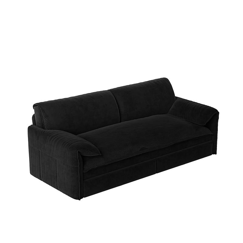 66 Queen Pull Out Sofa Bed, 3-in-1 Convertible Sleeper Sofa with Side Storage