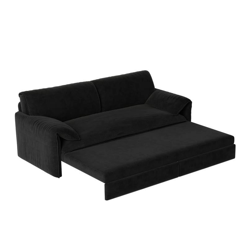 66 Queen Pull Out Sofa Bed, 3-in-1 Convertible Sleeper Sofa with Side Storage
