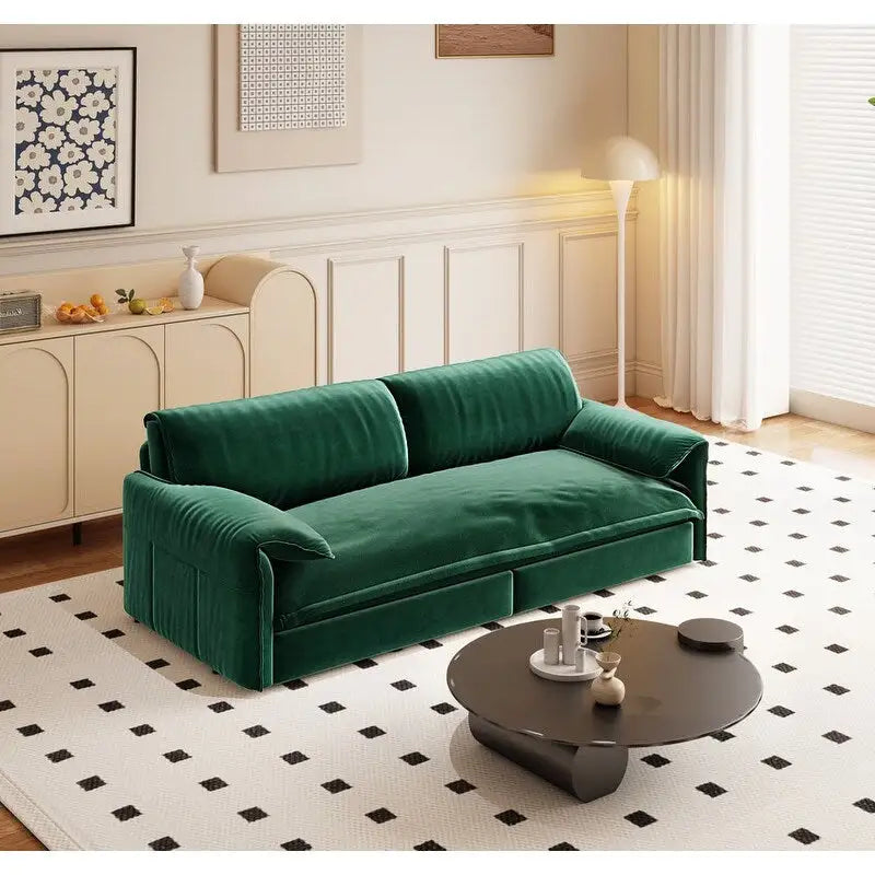 66 Queen Pull Out Sofa Bed, 3-in-1 Convertible Sleeper Sofa with Side Storage