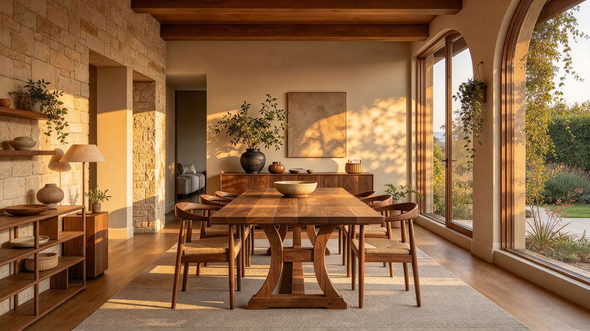 Rustic Pine Solid Wood Dining Table