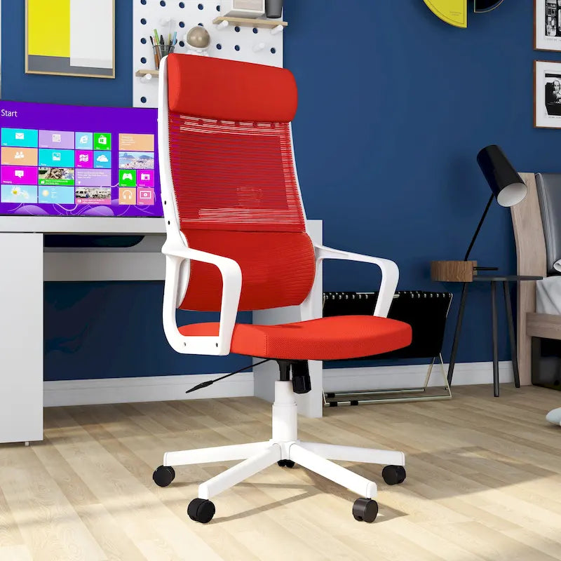 Sykes Contemporary Fabric Height Adjustable Ergonomic Swivel Desk Chair by Furniture of America