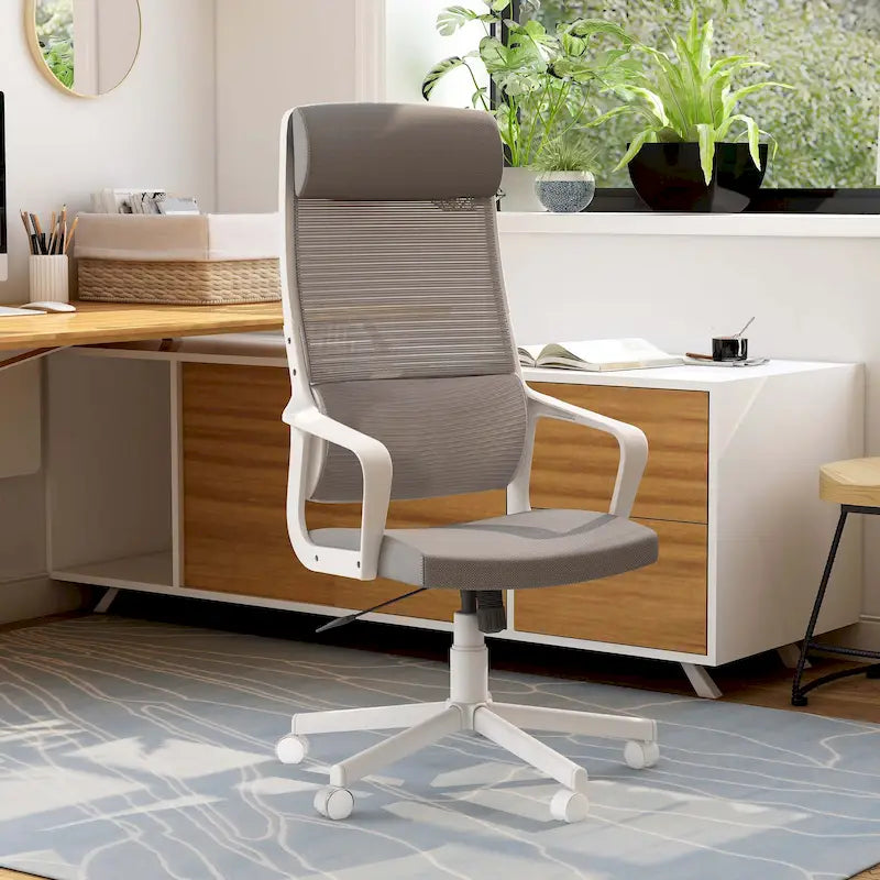Sykes Contemporary Fabric Height Adjustable Ergonomic Swivel Desk Chair by Furniture of America