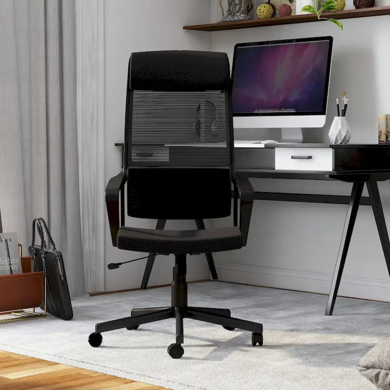 Sykes Contemporary Fabric Height Adjustable Ergonomic Swivel Desk Chair by Furniture of America