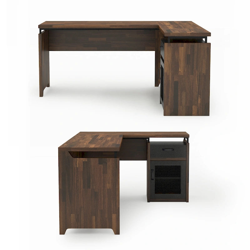 DH BASIC Urban 63-inch Multi-storage L-shape Desk by Denhour