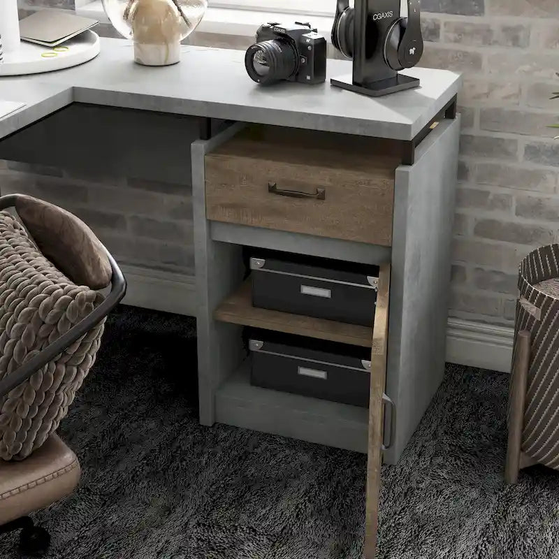 DH BASIC Urban 63-inch Multi-storage L-shape Desk by Denhour