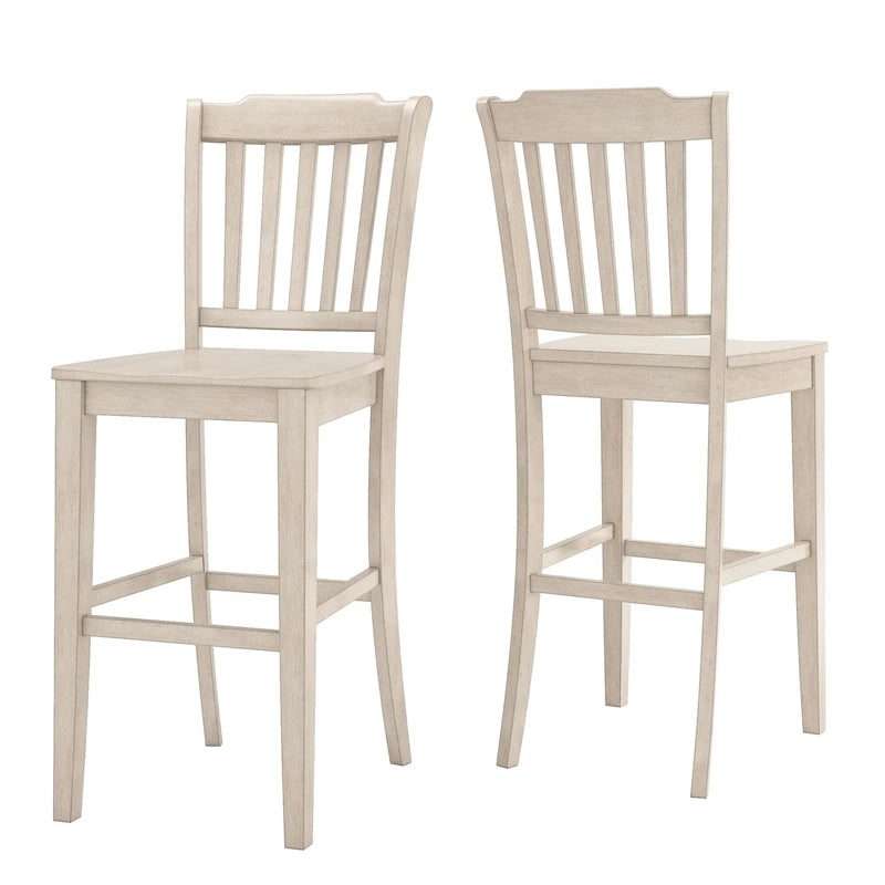 Slat Back Bar Height Chairs (Set of 2)