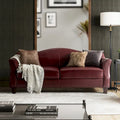Sandra 81.5 Classic Genuine Leather Sofa With Solid Wood Legs By HULALA HOME