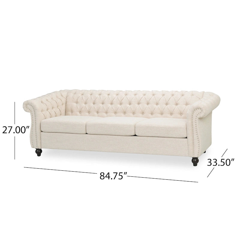 Tufted Chesterfield 3-Seat Sofa