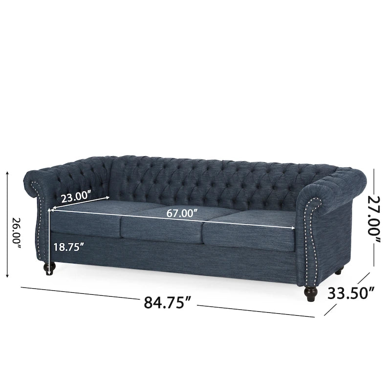 Tufted Chesterfield 3-Seat Sofa