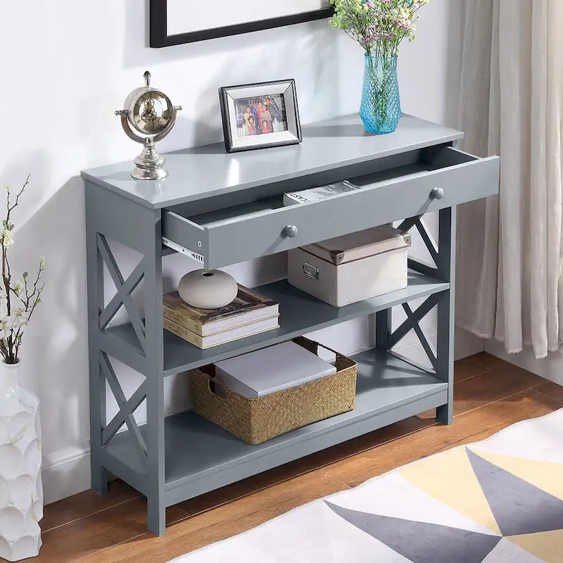 Convenience Concepts Oxford 1 Drawer Console Table with Shelves