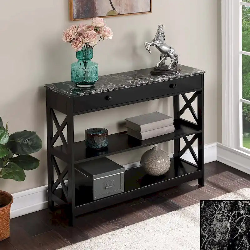 Convenience Concepts Oxford 1 Drawer Console Table with Shelves