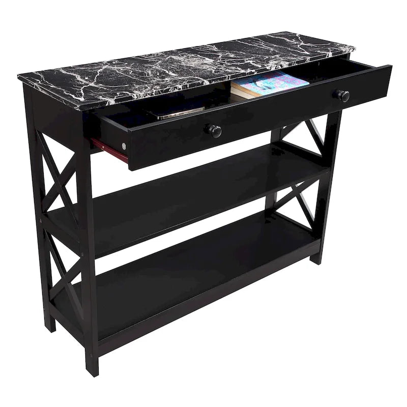 Convenience Concepts Oxford 1 Drawer Console Table with Shelves