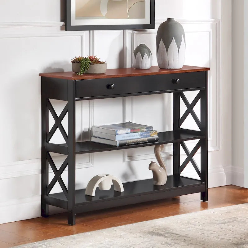 Convenience Concepts Oxford 1 Drawer Console Table with Shelves