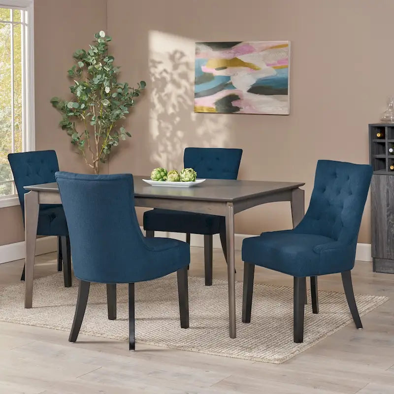 Modern Tufted Fabric Dining Chairs (Set of 4)