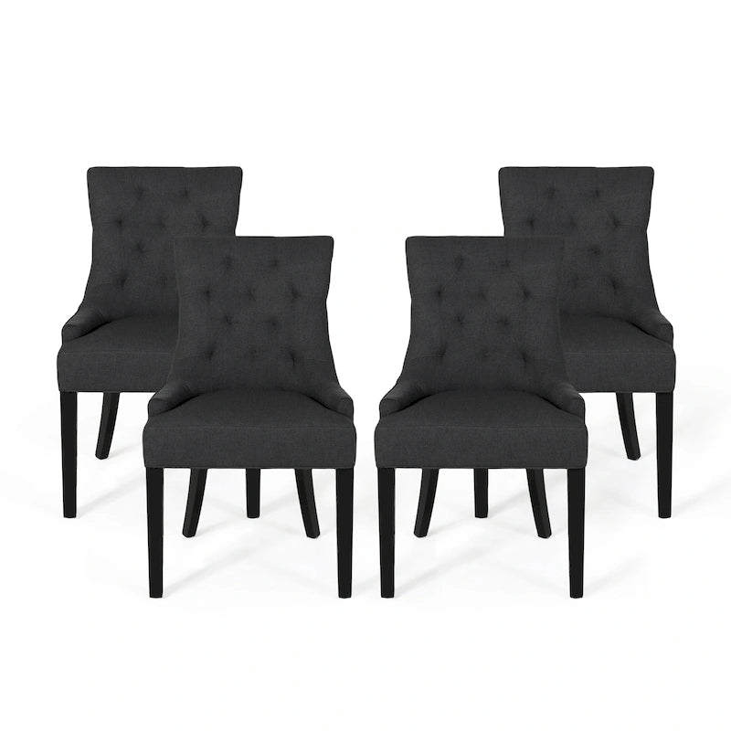 Modern Tufted Fabric Dining Chairs (Set of 4)