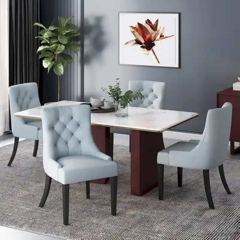 Modern Tufted Fabric Dining Chairs (Set of 4)
