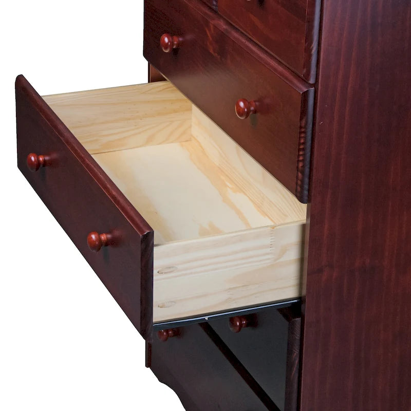 Palace Imports 100% Solid Wood 5-Drawer Chest with Metal or Wooden Knobs