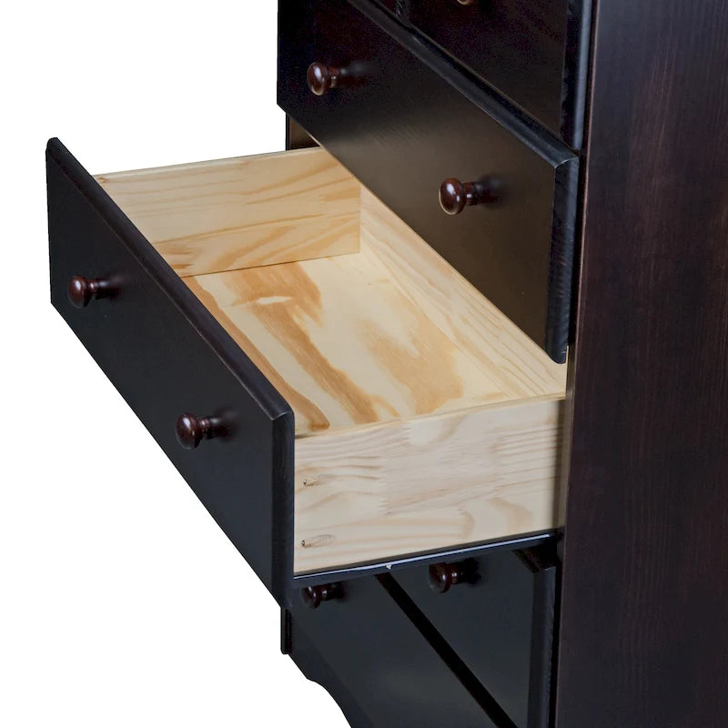 Palace Imports 100% Solid Wood 5-Drawer Chest with Metal or Wooden Knobs