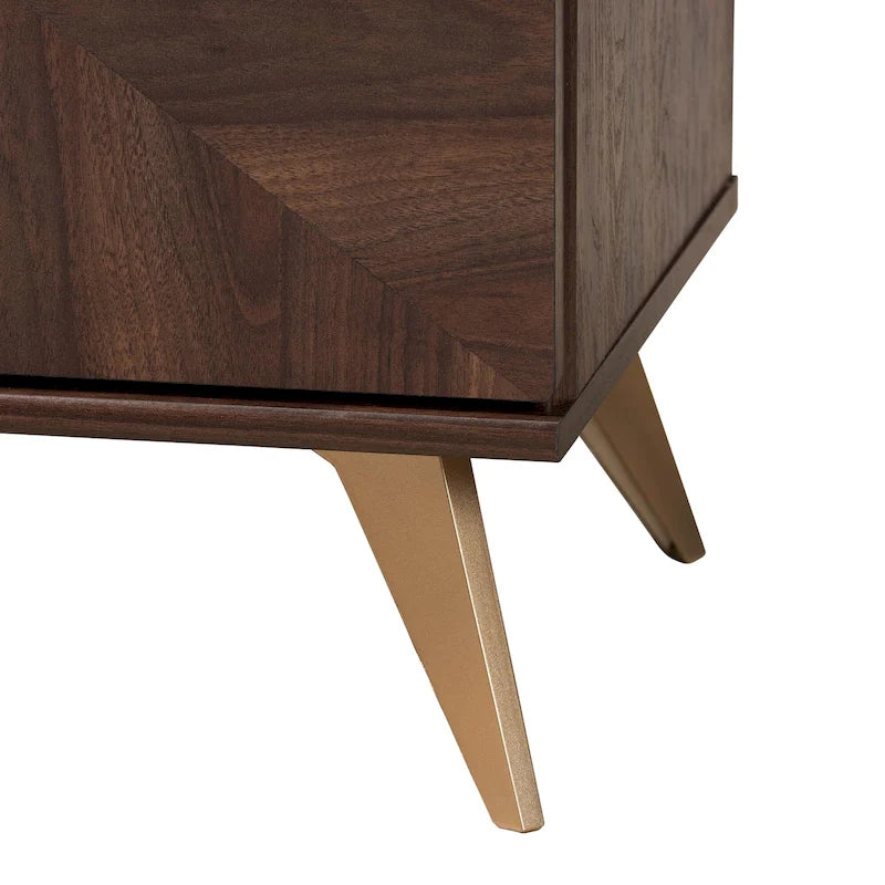 Graceland Mid-Century Modern Transitional Walnut Brown Finished Wood 6-Drawer Dresser