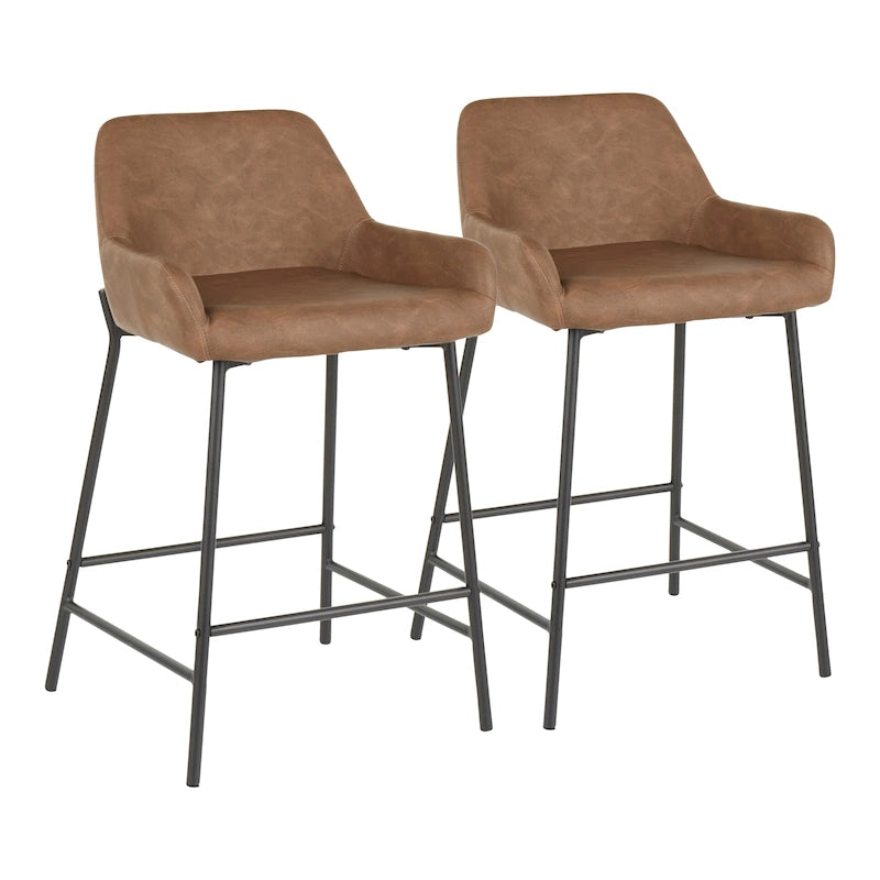 Carbon Loft Galotti Industrial Counter Stools (Set of 2) - N/A