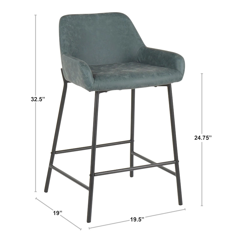Carbon Loft Galotti Industrial Counter Stools (Set of 2) - N/A