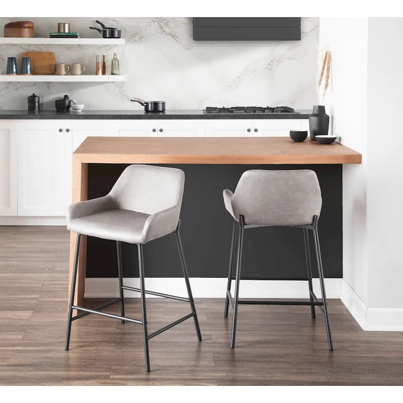 Carbon Loft Galotti Industrial Counter Stools (Set of 2) - N/A