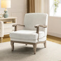 Farmhouse Polyester Armchair with Comfortable Backrest and Cushion