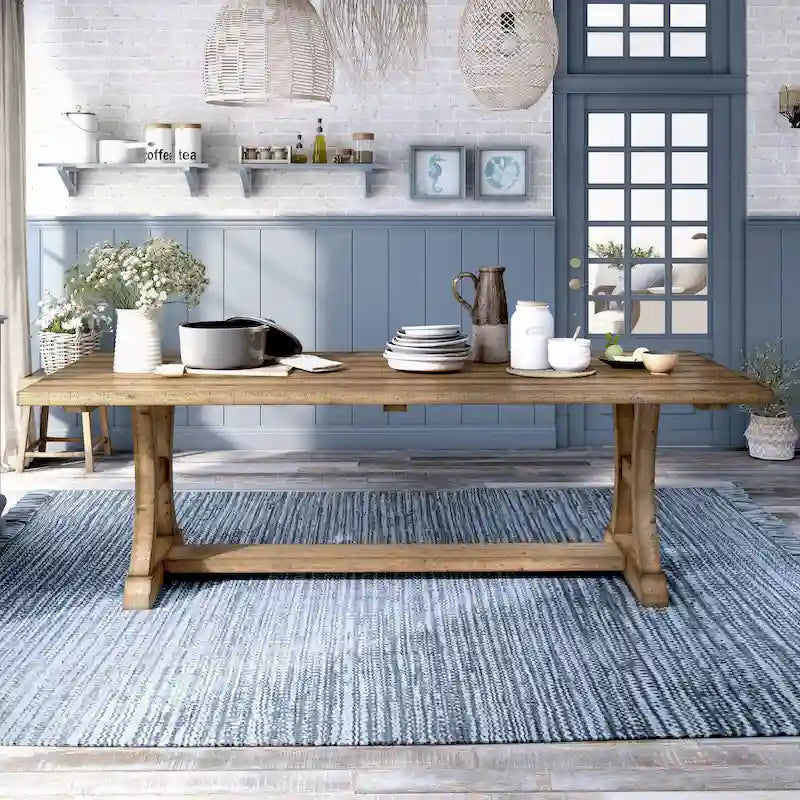 Rustic Pine Solid Wood Dining Table