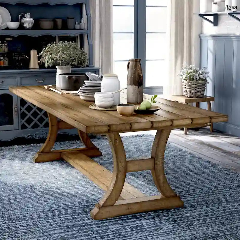 Rustic Pine Solid Wood Dining Table