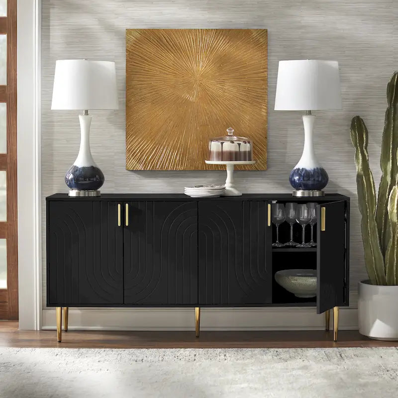 Lifestorey Tabaria Mid-Century Four Door Sideboard/Buffet