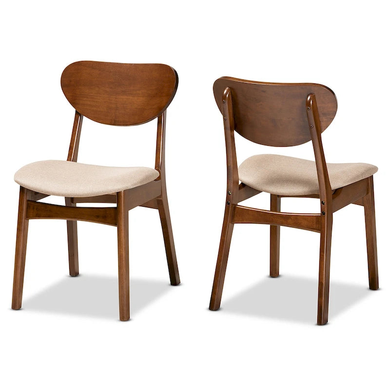 Katya Mid-Century Modern 2-Piece Dining Chair Set