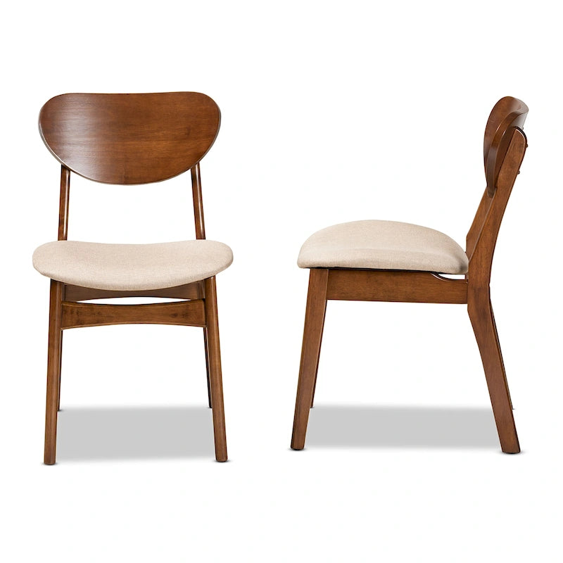 Katya Mid-Century Modern 2-Piece Dining Chair Set