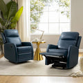 Faux Leather Manual Rocking Swivel Recliner with Wingback (Set of 2)