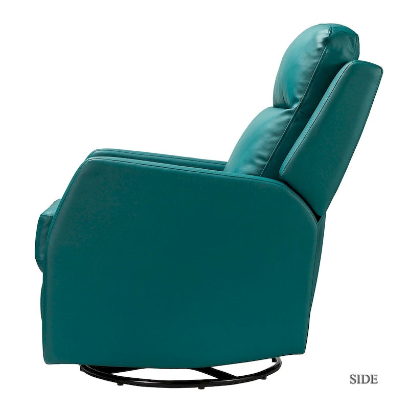 Faux Leather Manual Rocking Swivel Recliner with Wingback (Set of 2)
