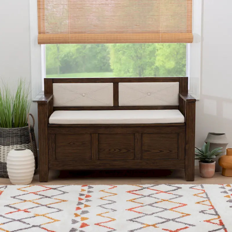 Dahlia Wood Flip Top Storage Entryway Bench