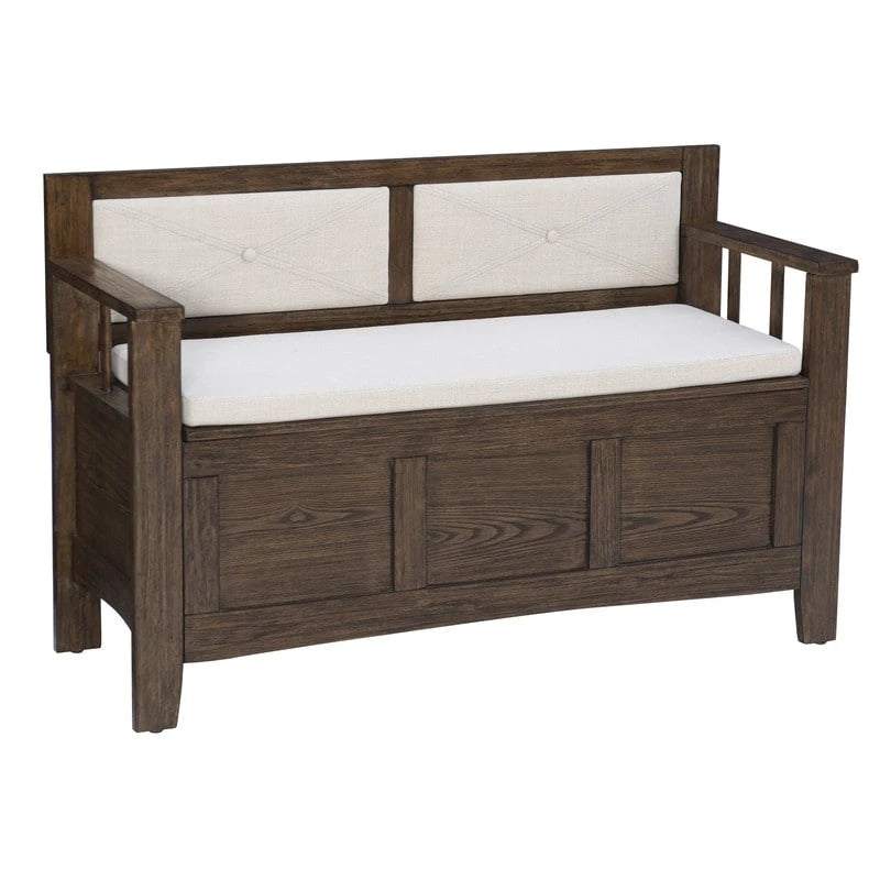 Dahlia Wood Flip Top Storage Entryway Bench