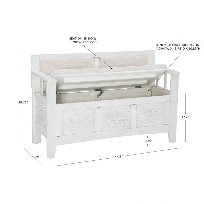 Dahlia Wood Flip Top Storage Entryway Bench