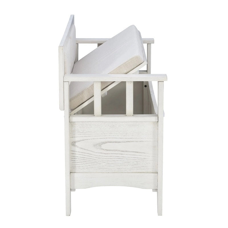 Dahlia Wood Flip Top Storage Entryway Bench