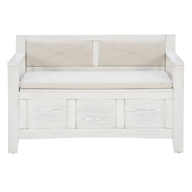 Dahlia Wood Flip Top Storage Entryway Bench