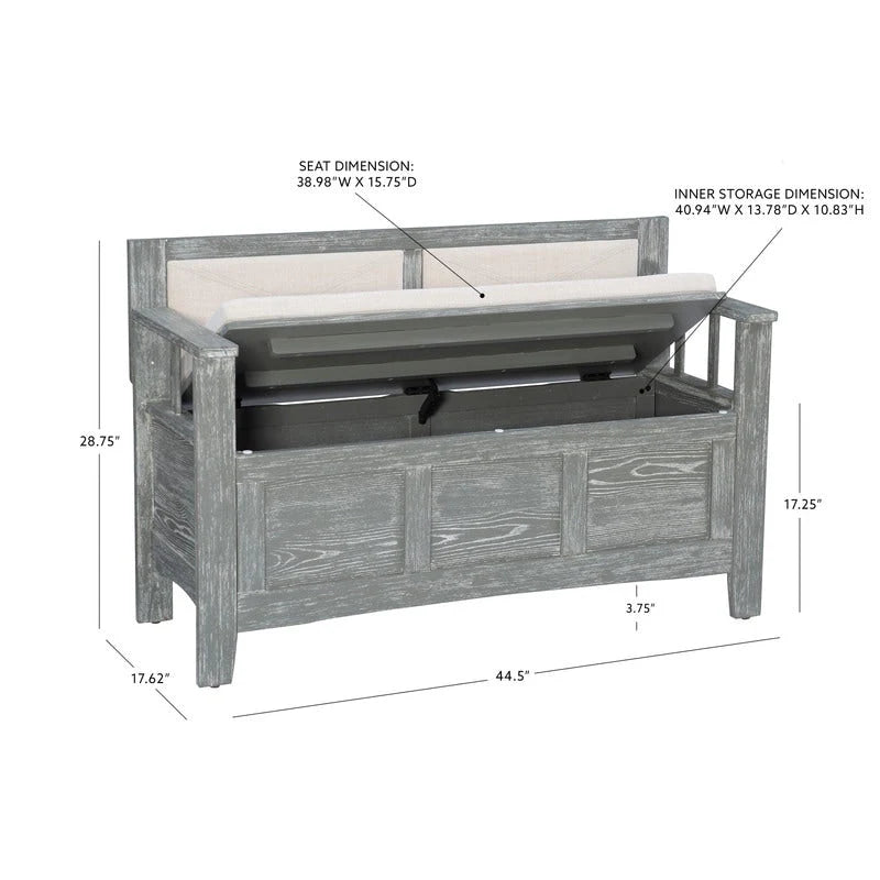 Dahlia Wood Flip Top Storage Entryway Bench