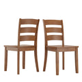 Slat Back Wood Dining Chairs (Set of 2)