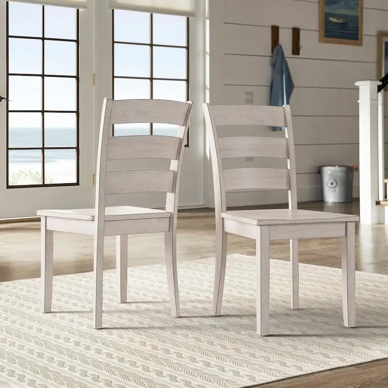 Slat Back Wood Dining Chairs (Set of 2)