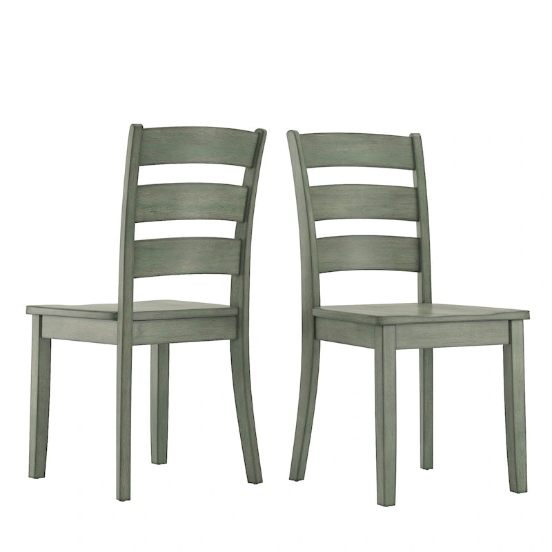Slat Back Wood Dining Chairs (Set of 2)