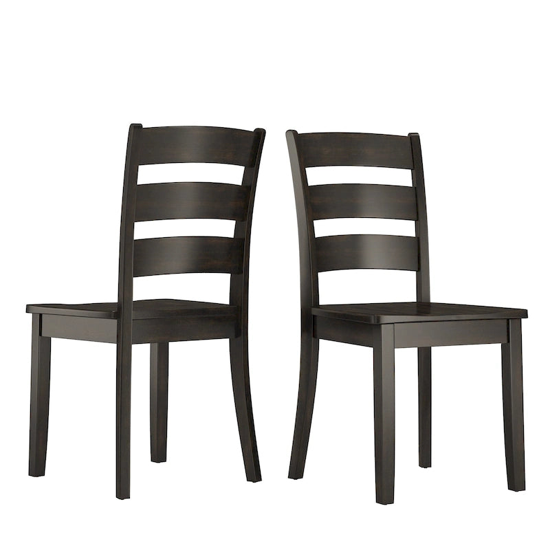 Slat Back Wood Dining Chairs (Set of 2)