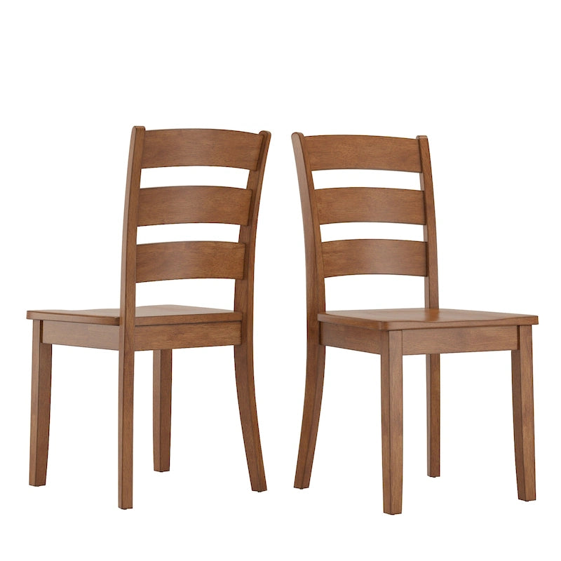 Slat Back Wood Dining Chairs (Set of 2)