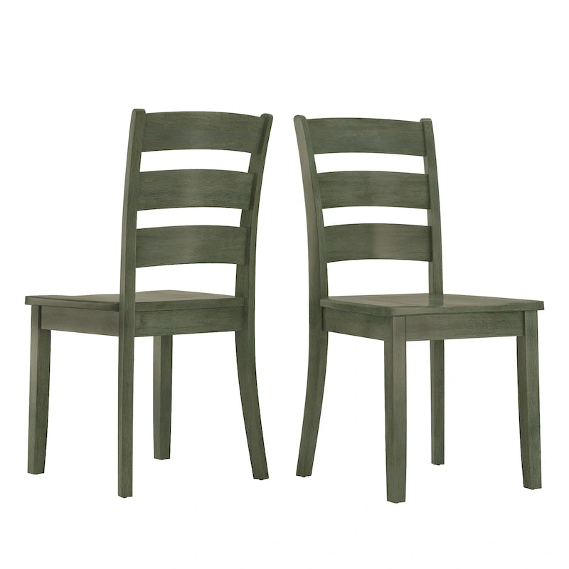 Slat Back Wood Dining Chairs (Set of 2)