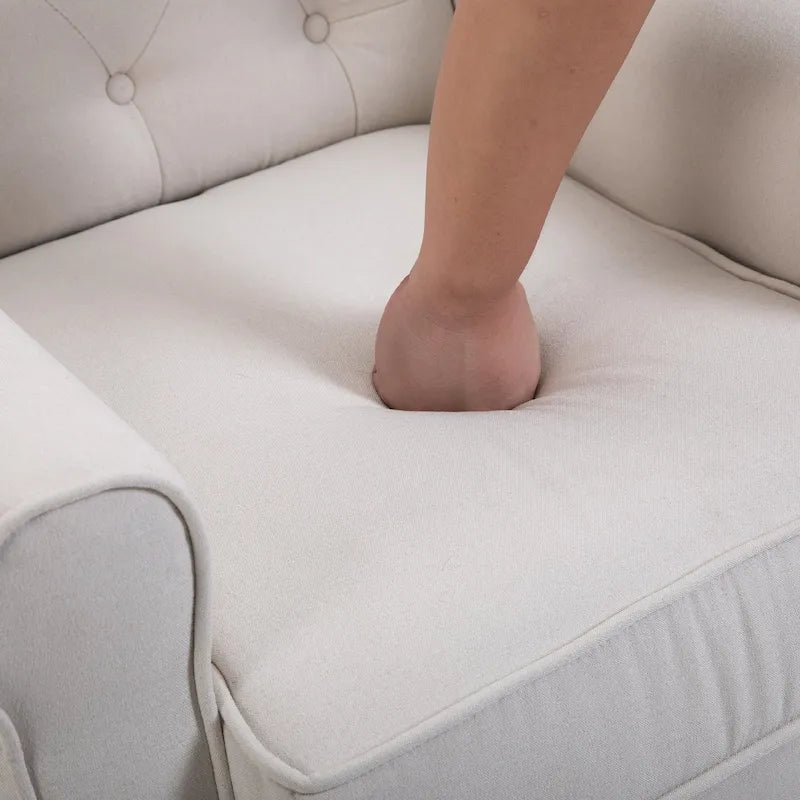 Tufted Wood Leg Accent Chair