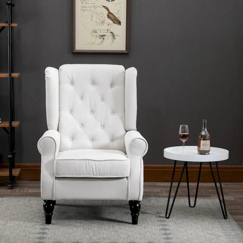Tufted Wood Leg Accent Chair