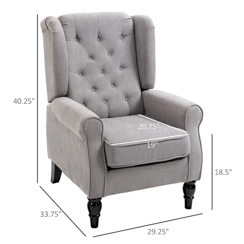 Tufted Wood Leg Accent Chair